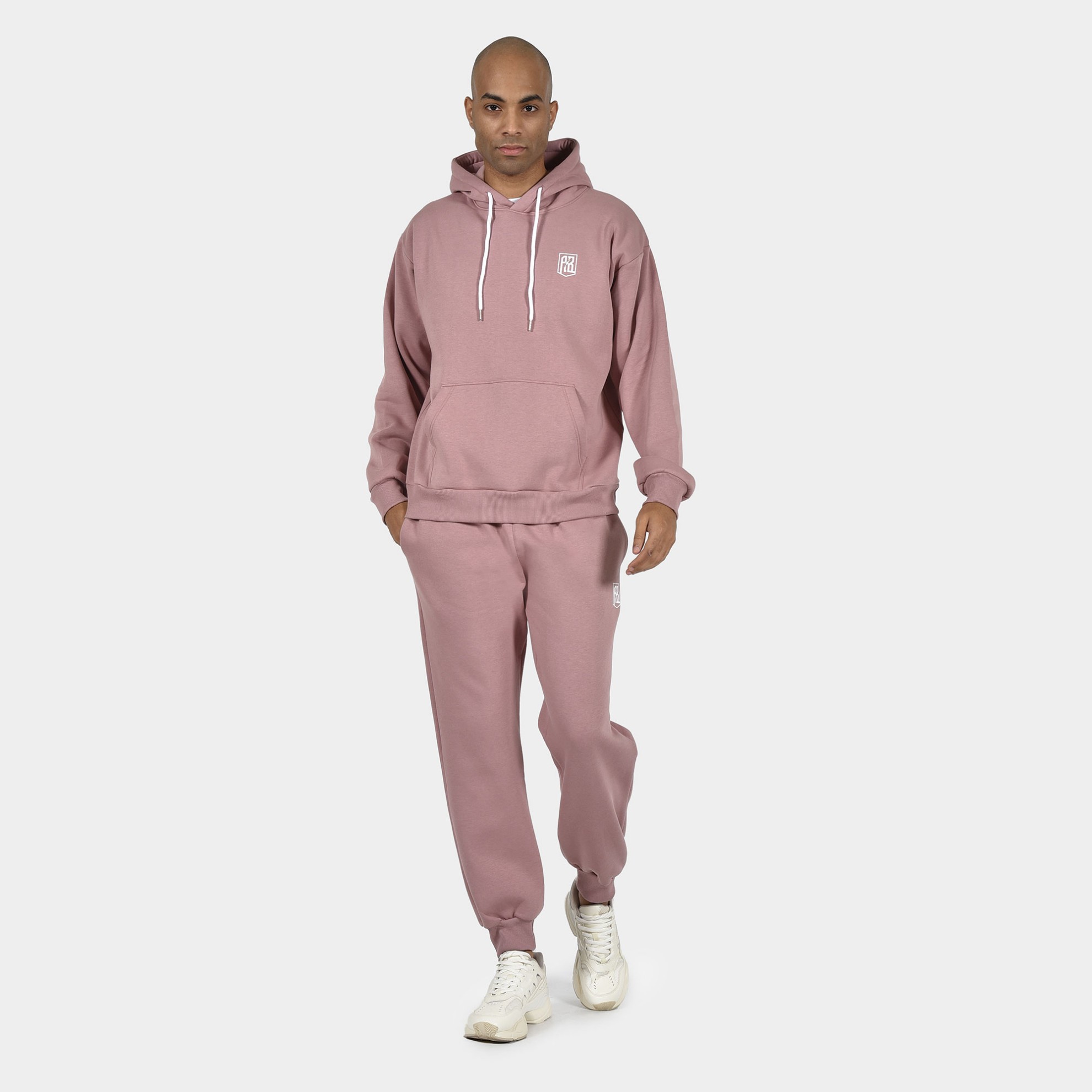ANTETOKOUNBROS Men's Hoodie Circle Dusty Pink  Model Front