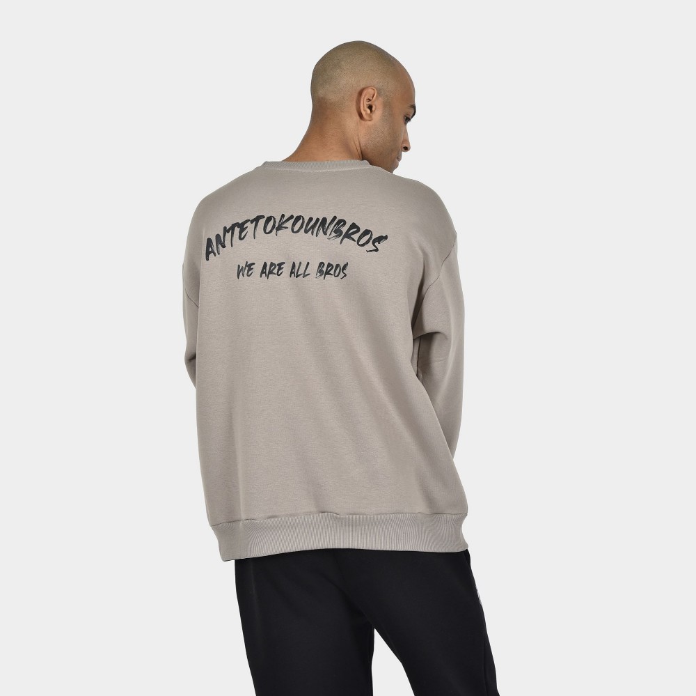 ANTETOKOUNBROS Unisex Sweatshirt Feelfall Grey Rock Back 1