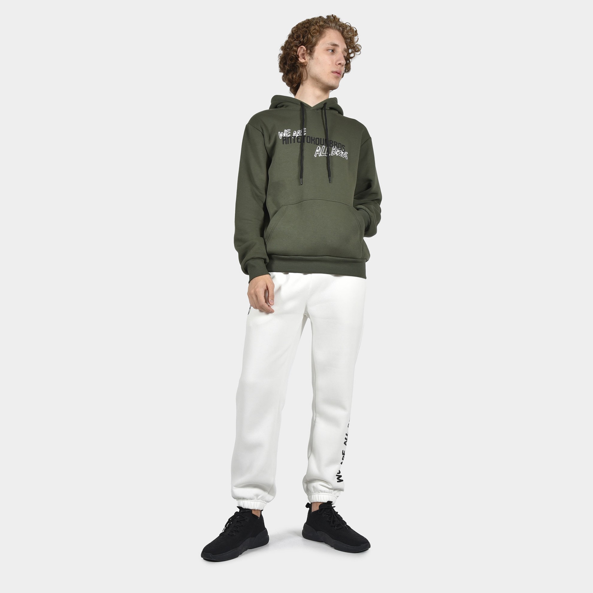 ANTETOKOUNBROS Men's Hoodie Colormaniac Khaki Model Front