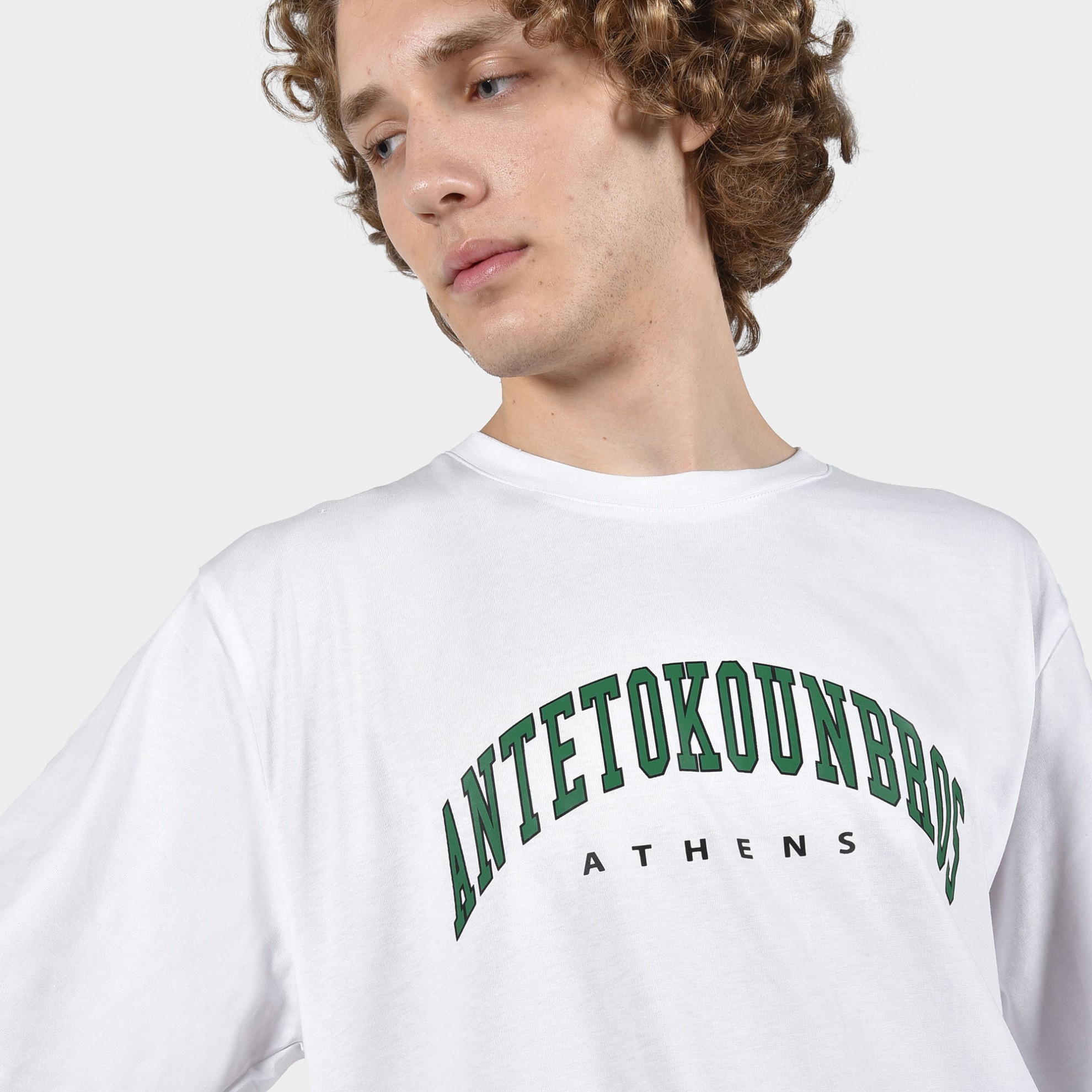 ANTETOKOUNBROS Men's T-shirt Varsity Athens White Detail