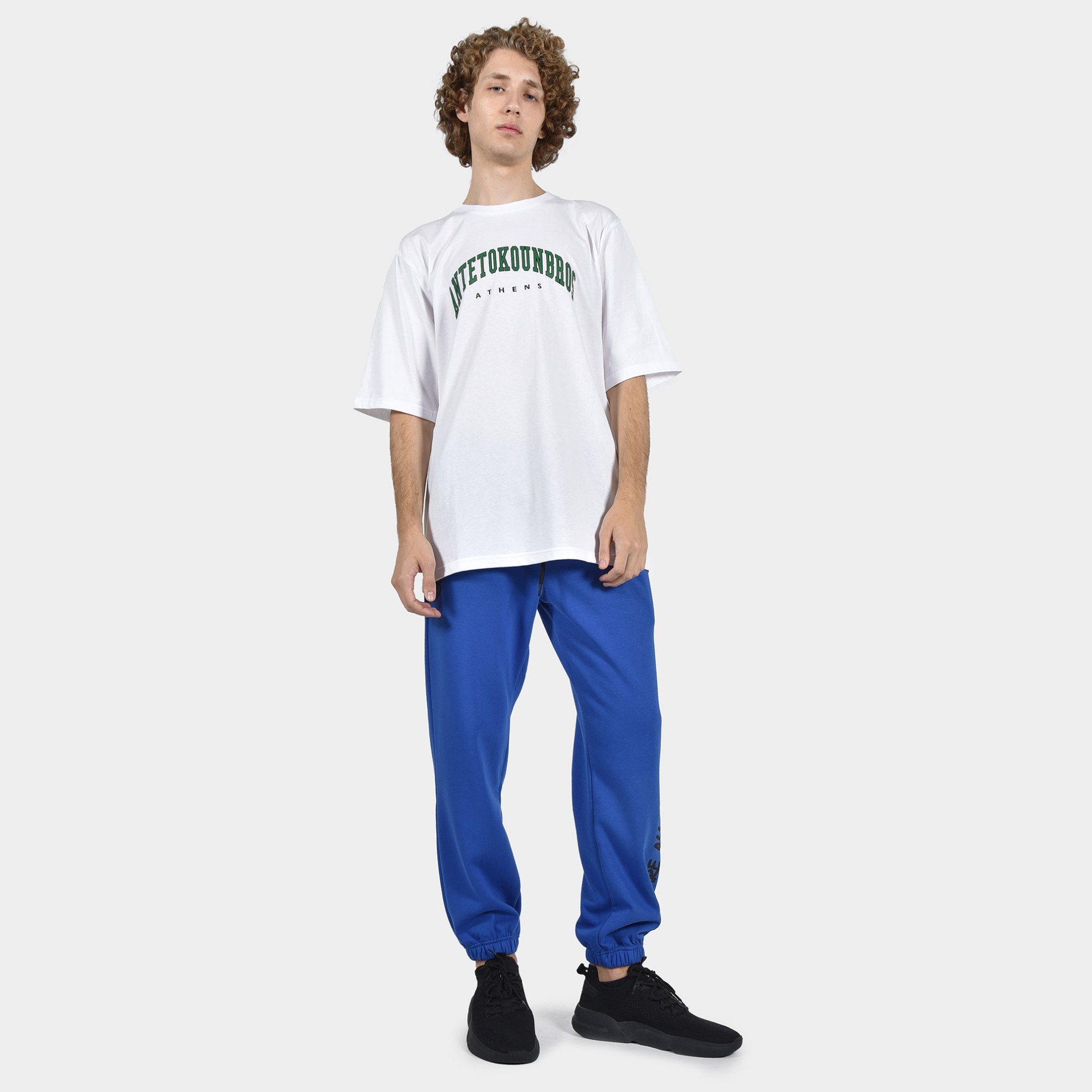 ANTETOKOUNBROS Men's T-shirt Varsity Athens White Model Front