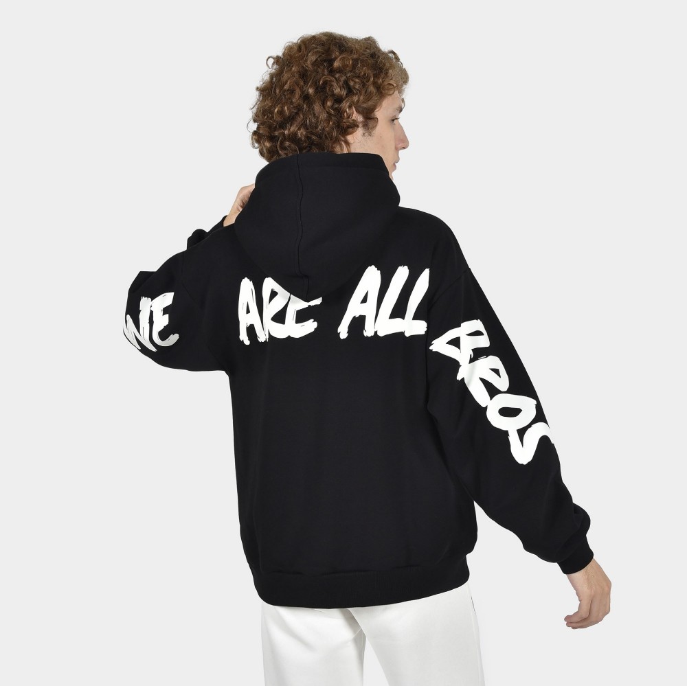 ANTETOKOUNBROS Men's Oversized Hoodie We are all Bros Black Back