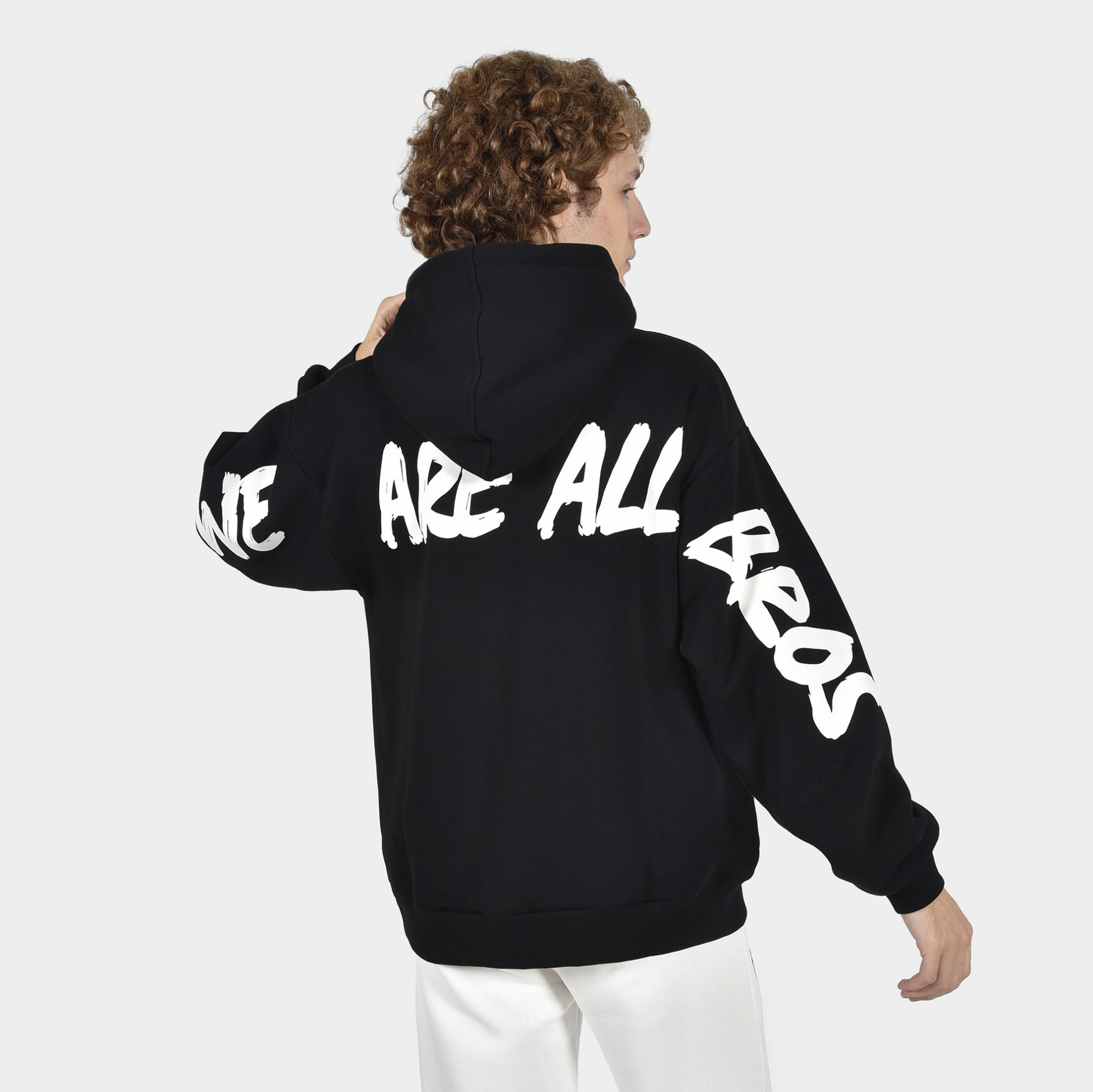 ANTETOKOUNBROS Men's Oversized Hoodie We are all Bros Black Back