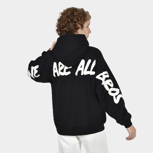 ANTETOKOUNBROS Men's Oversized Hoodie We are all Bros Black Back thumb