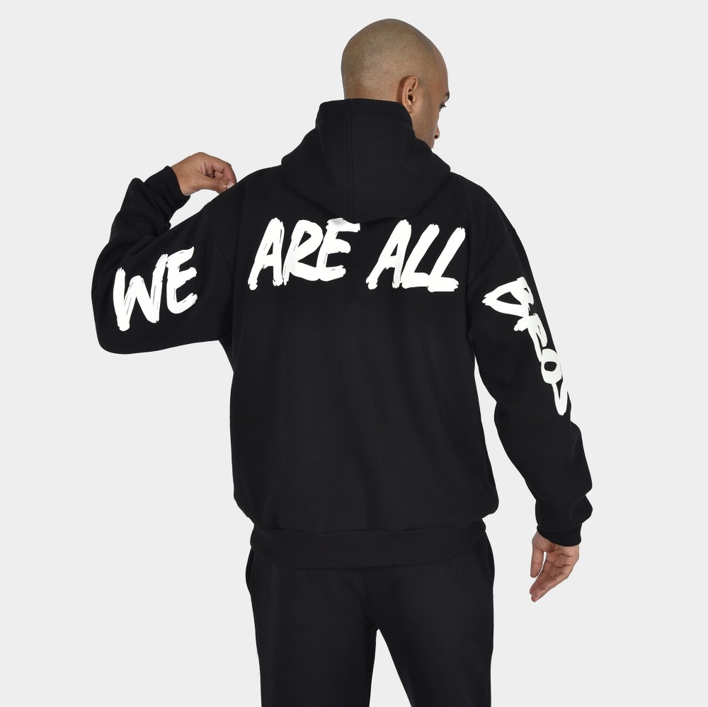 ANTETOKOUNBROS Men's Oversized Hoodie We are all Bros Black Back 1