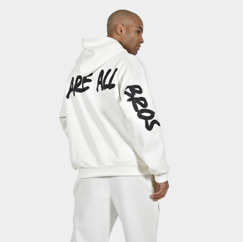 ANTETOKOUNBROS Men's Oversized Hoodie We are all Bros White Back thumb