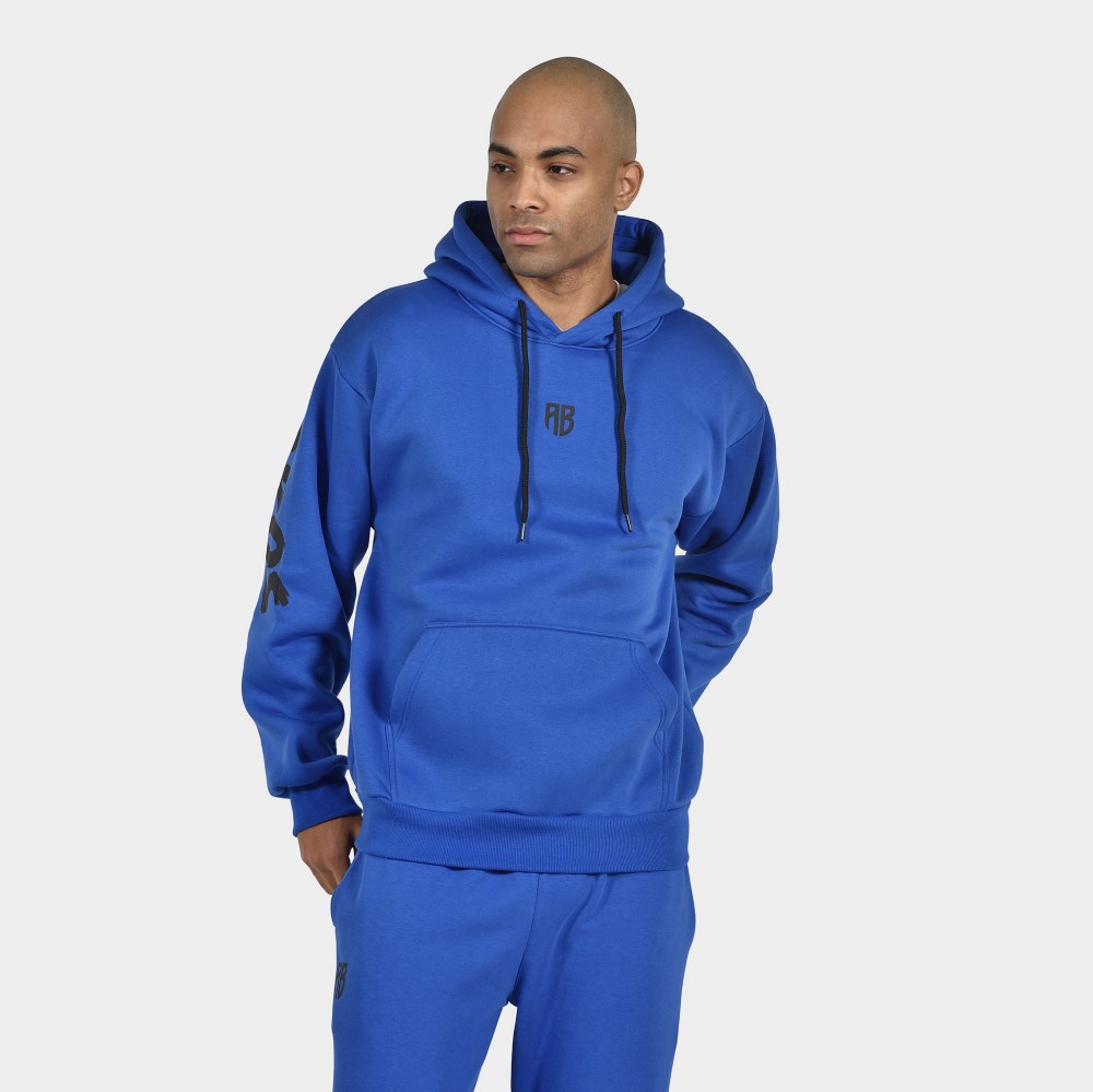 Blue oversized hoodie mens sale