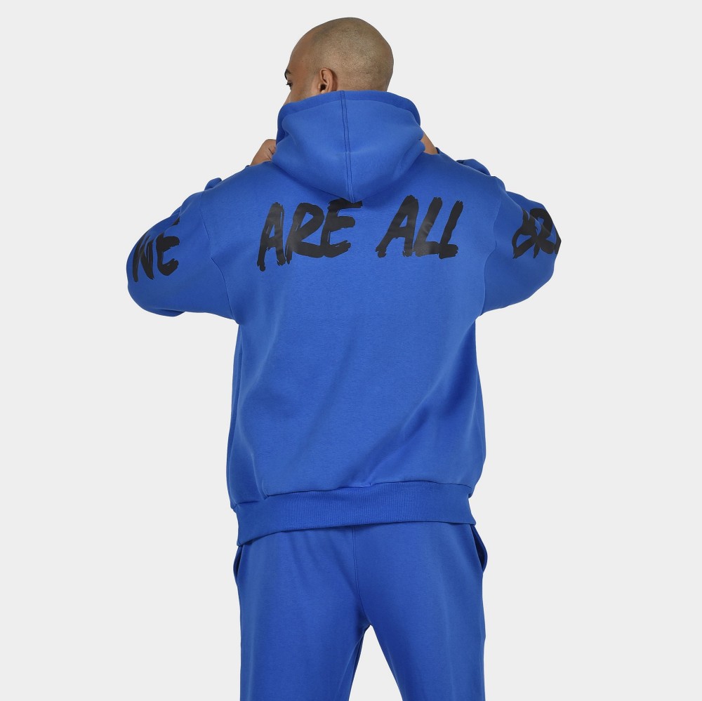 ANTETOKOUNBROS Men's Oversized Hoodie We are all Bros Royal Blue Back