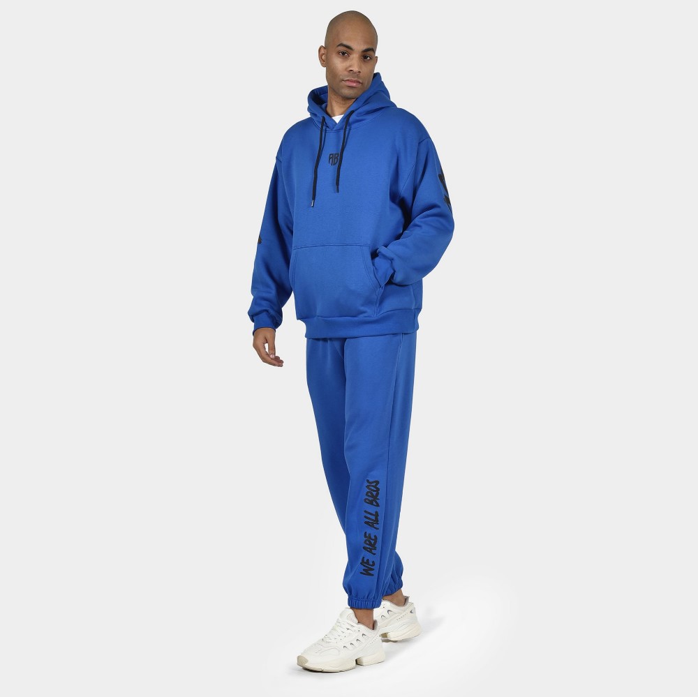 ANTETOKOUNBROS Men's Oversized Hoodie We are all Bros Royal Blue Model Front