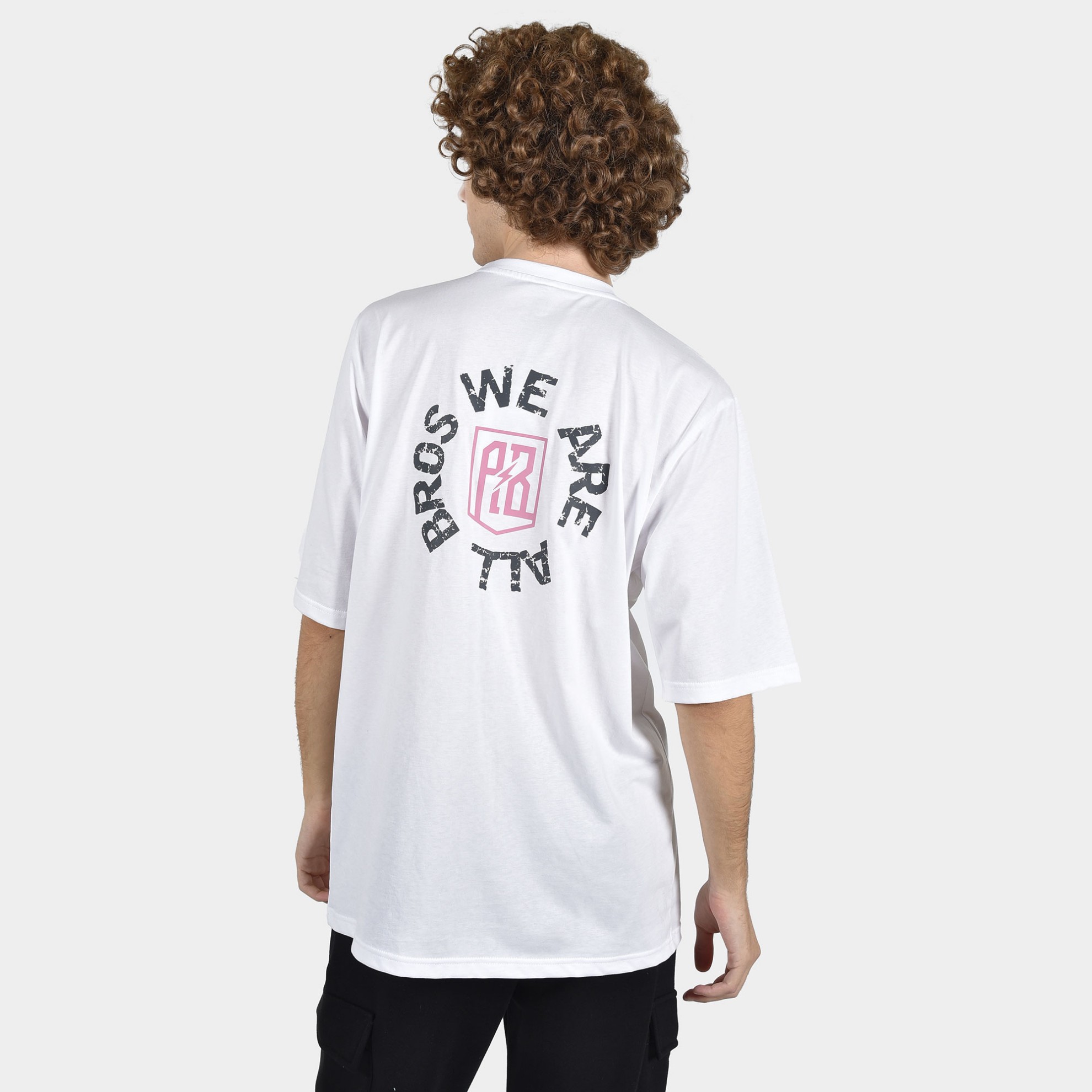 ANTETOKOUNBROS Men's Oversized T-shirt Circle White Back