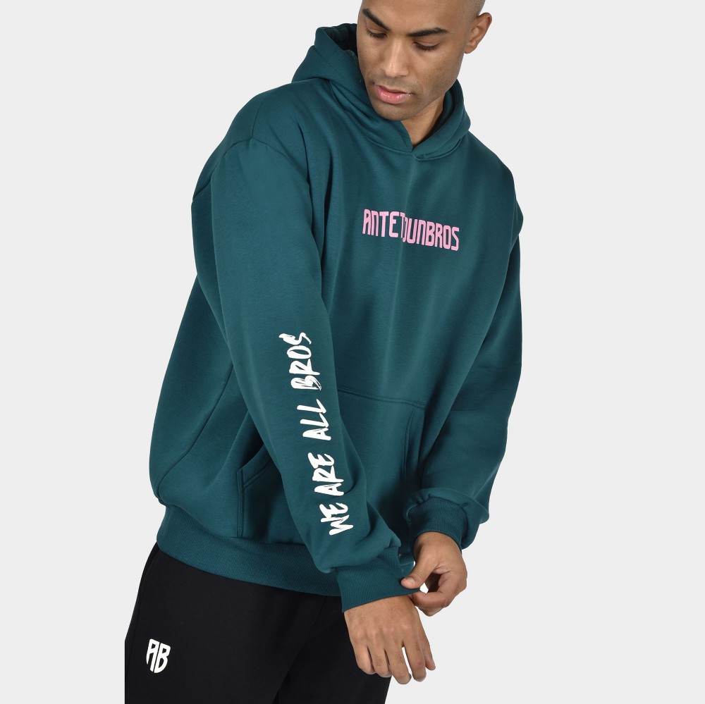 ANTETOKOUNBROS Unisex Φούτερ με Κουκούλα Feelfall Petrol Detail