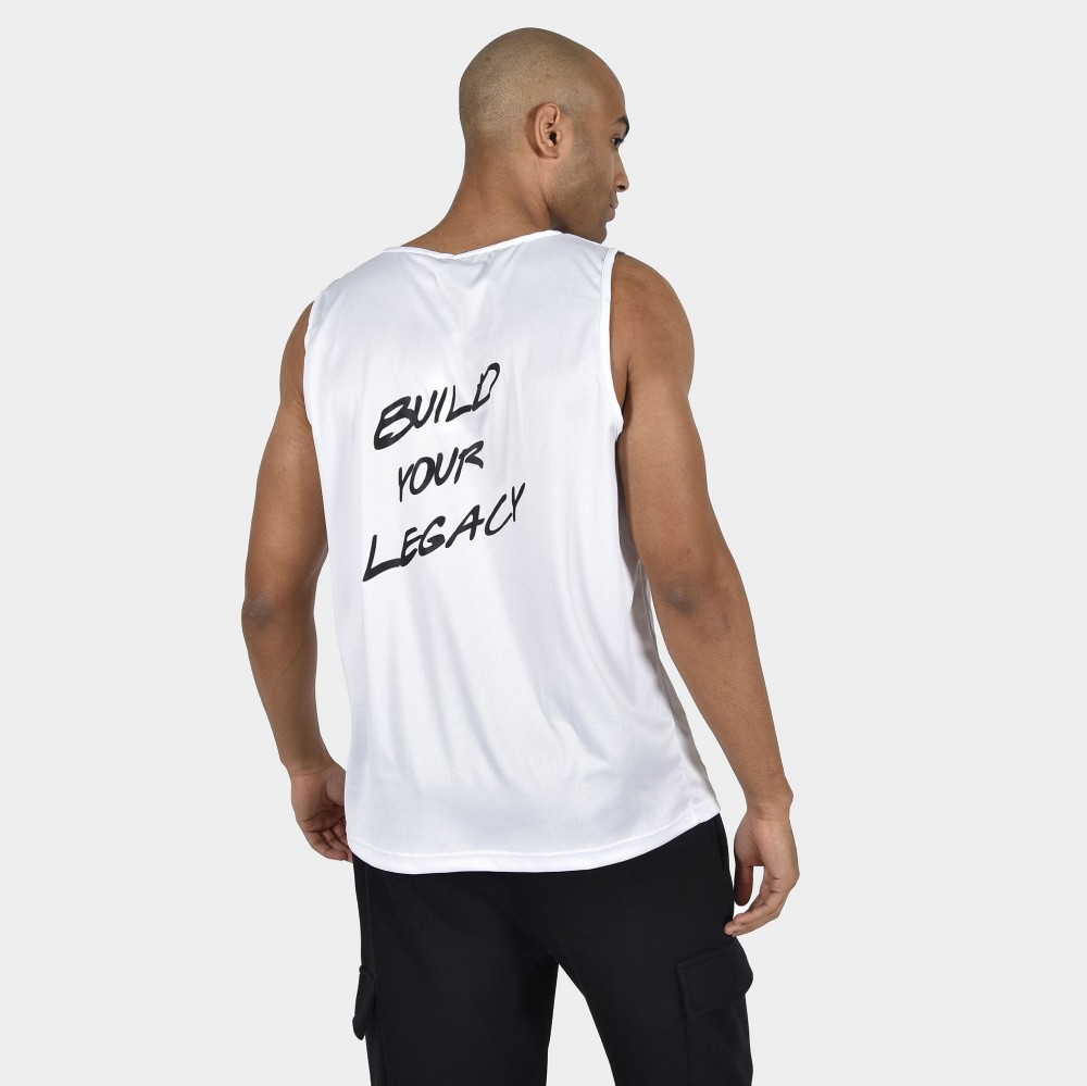 ANETOKOUNBROS Men's Tank-Top Build your Legacy™ White Back