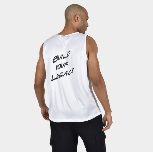 ANETOKOUNBROS Men's Tank-Top Build your Legacy™ White Back