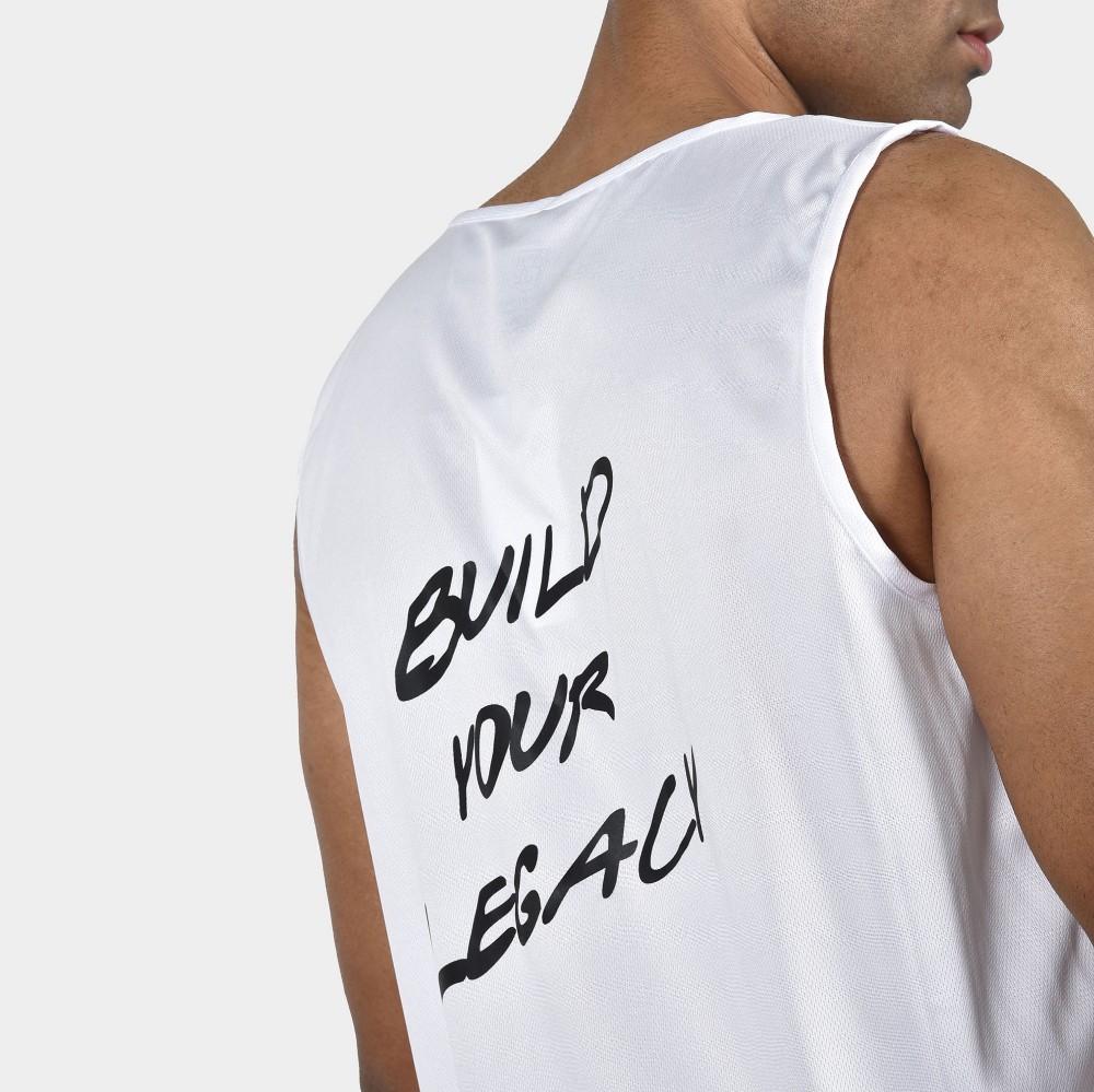 ANETOKOUNBROS Men's Tank-Top Build your Legacy™ White Detail