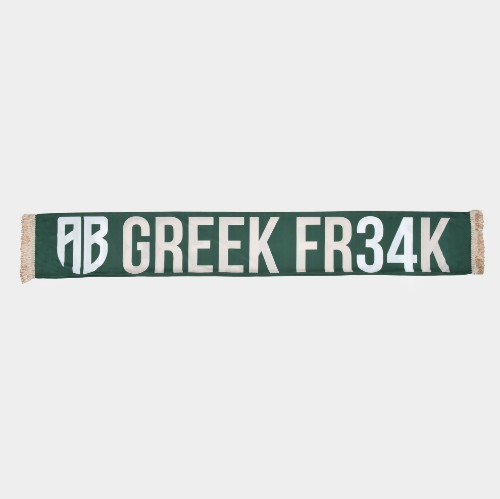 ANTETOKOUNBROS Scarf with Greek Fr34k Logo Green Flat Photo