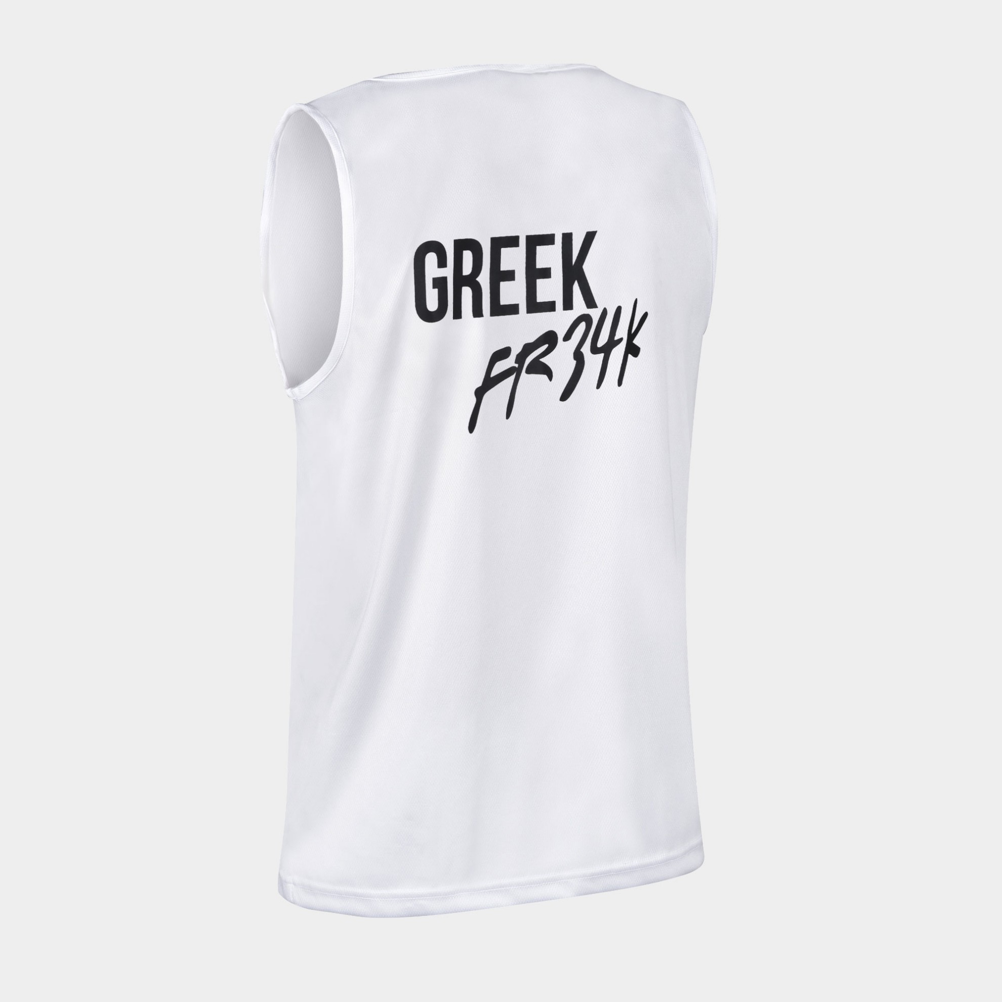 ANTETOKOUNBROS Men's Tank Top Greek Fr34k™ White Back 3/4