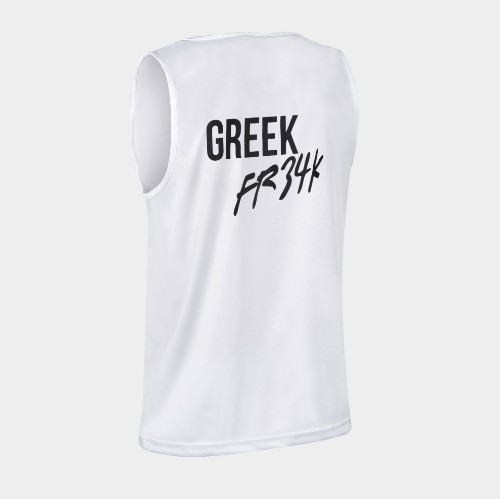 ANTETOKOUNBROS Men's Tank Top Greek Fr34k™ White Back 3/4