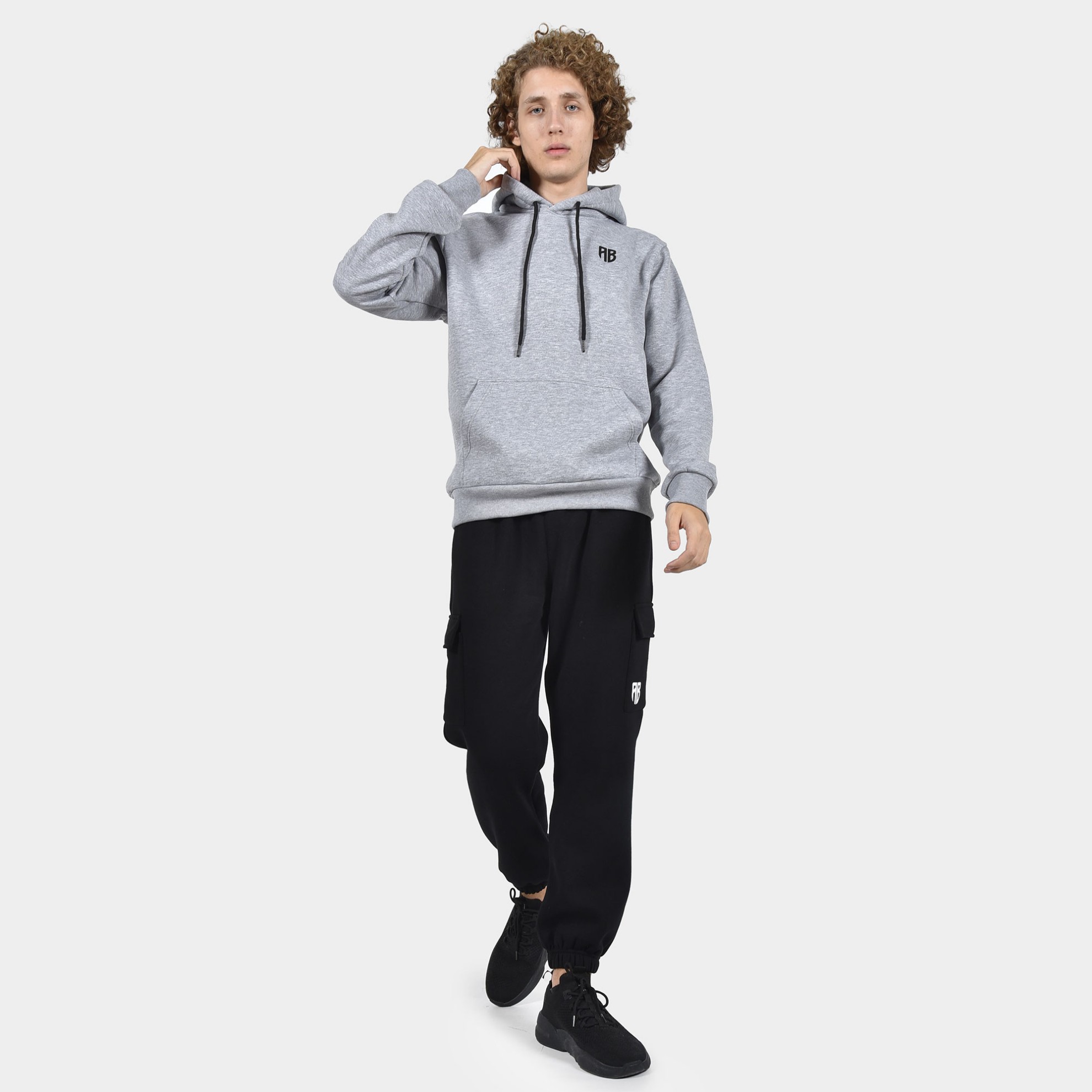 Men's Hoodie Colormaniac Vertical Grey ANTETOKOUNBROS Model Front