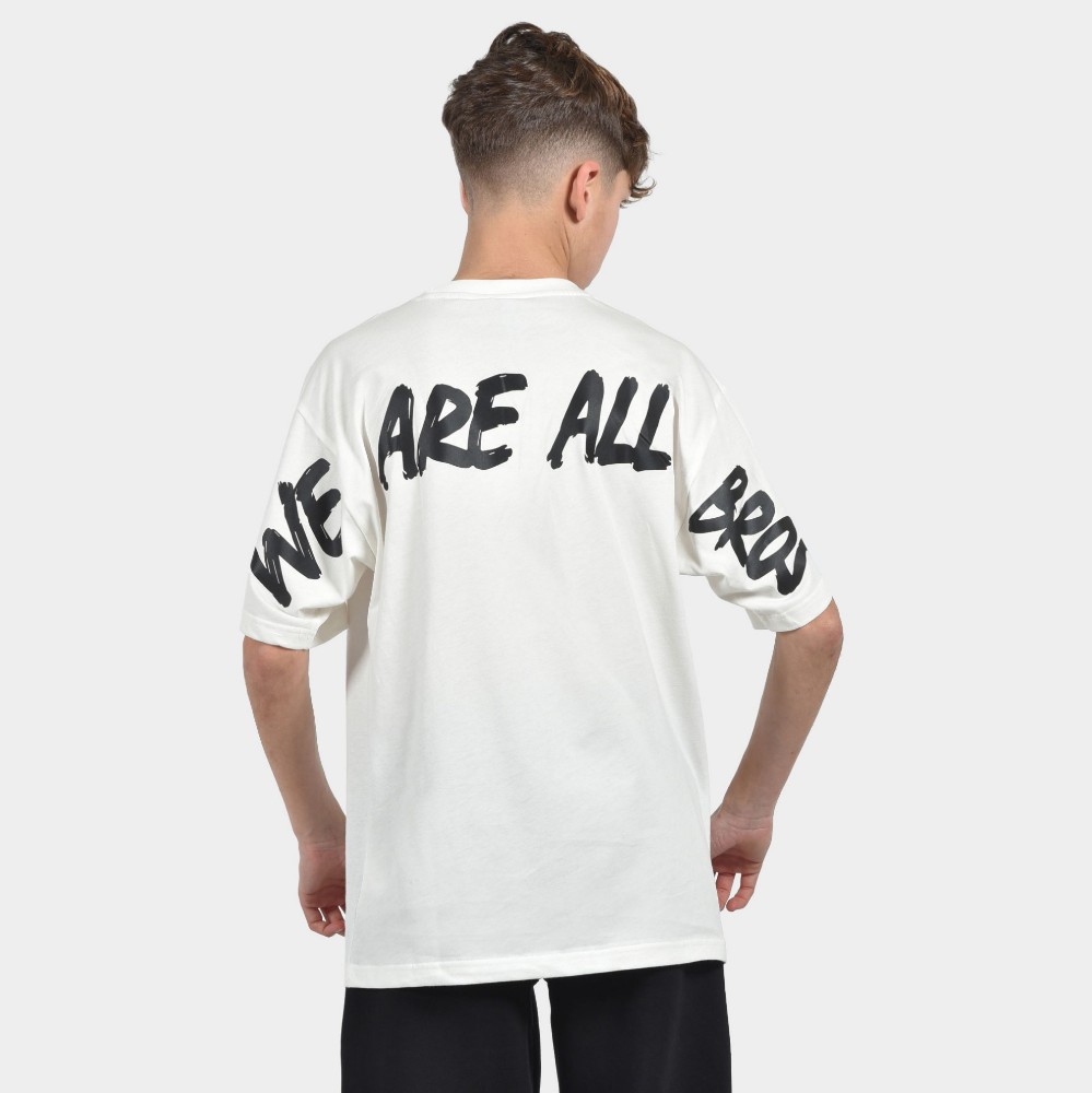 ANTETOKOUNBROS Kids' Oversized T-shirt We are all Bros Off White Front Back 1