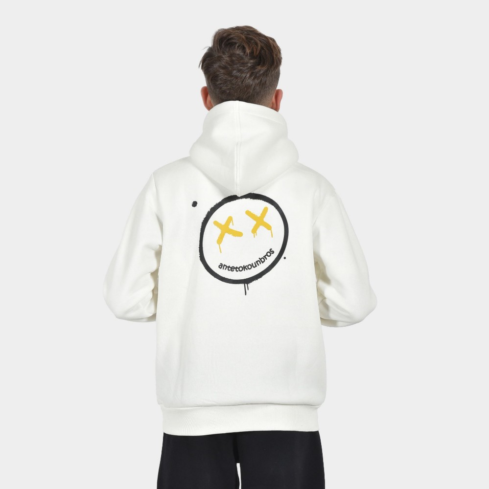 ANTETOKOUNBROS Kids' Hoodie Smiley Off White Back 1