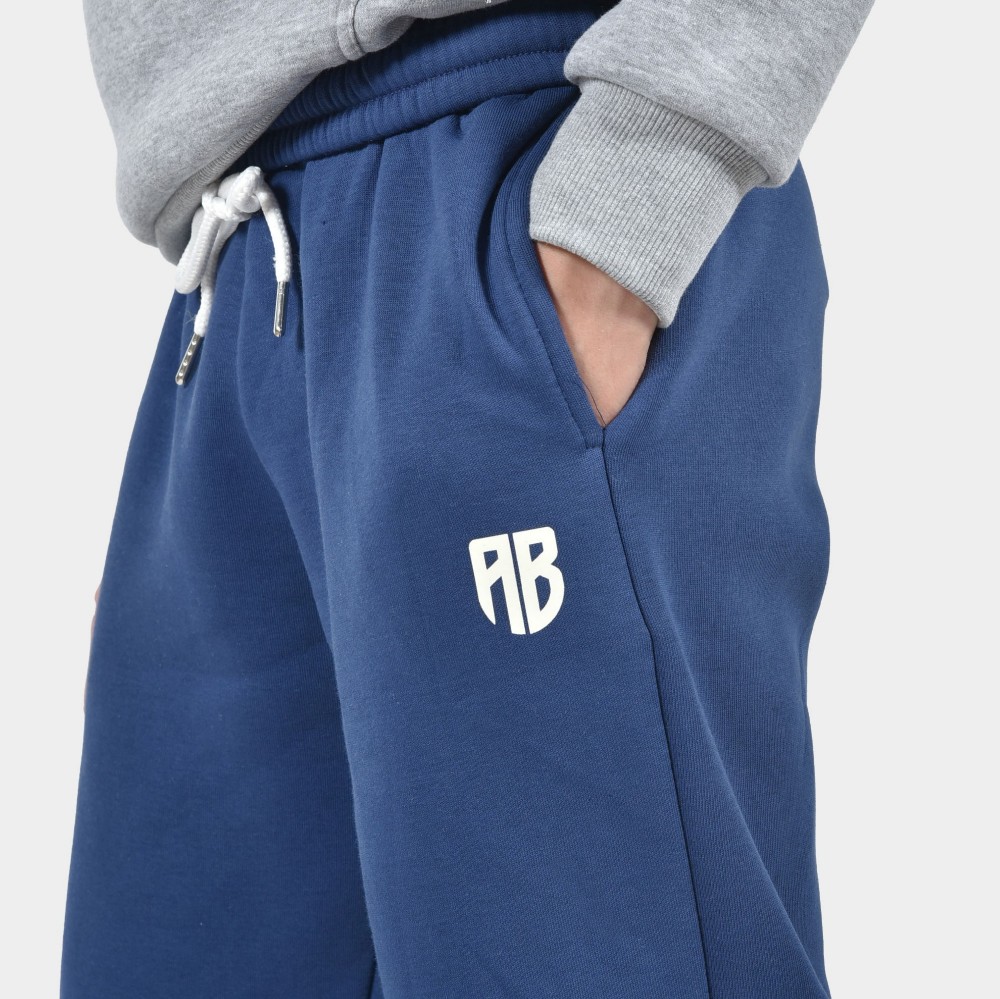 ANTETOKOUNBROS Kids' Sweatpants Smiley Blue Marin Detail