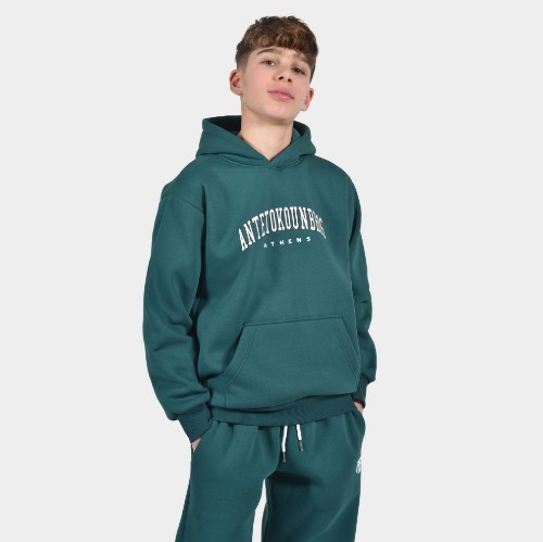 Kids' ANTETOKOUNBROS Hoodie Varsity Athens Petrol Front thumb