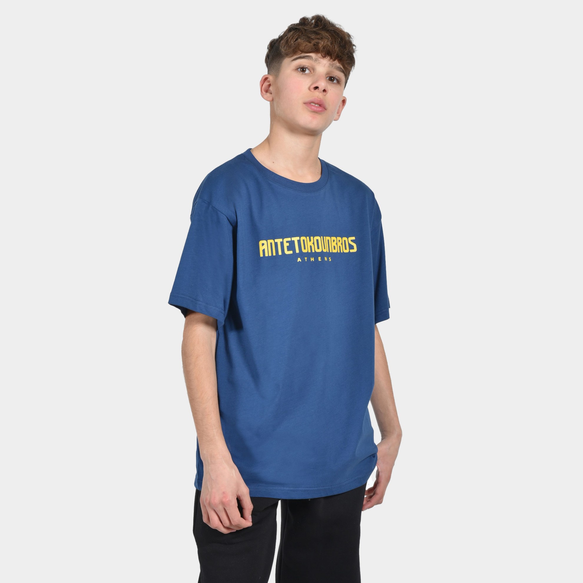 ANTETOKOUNBROS Kids' T-shirt Athens Logo Blue Front
