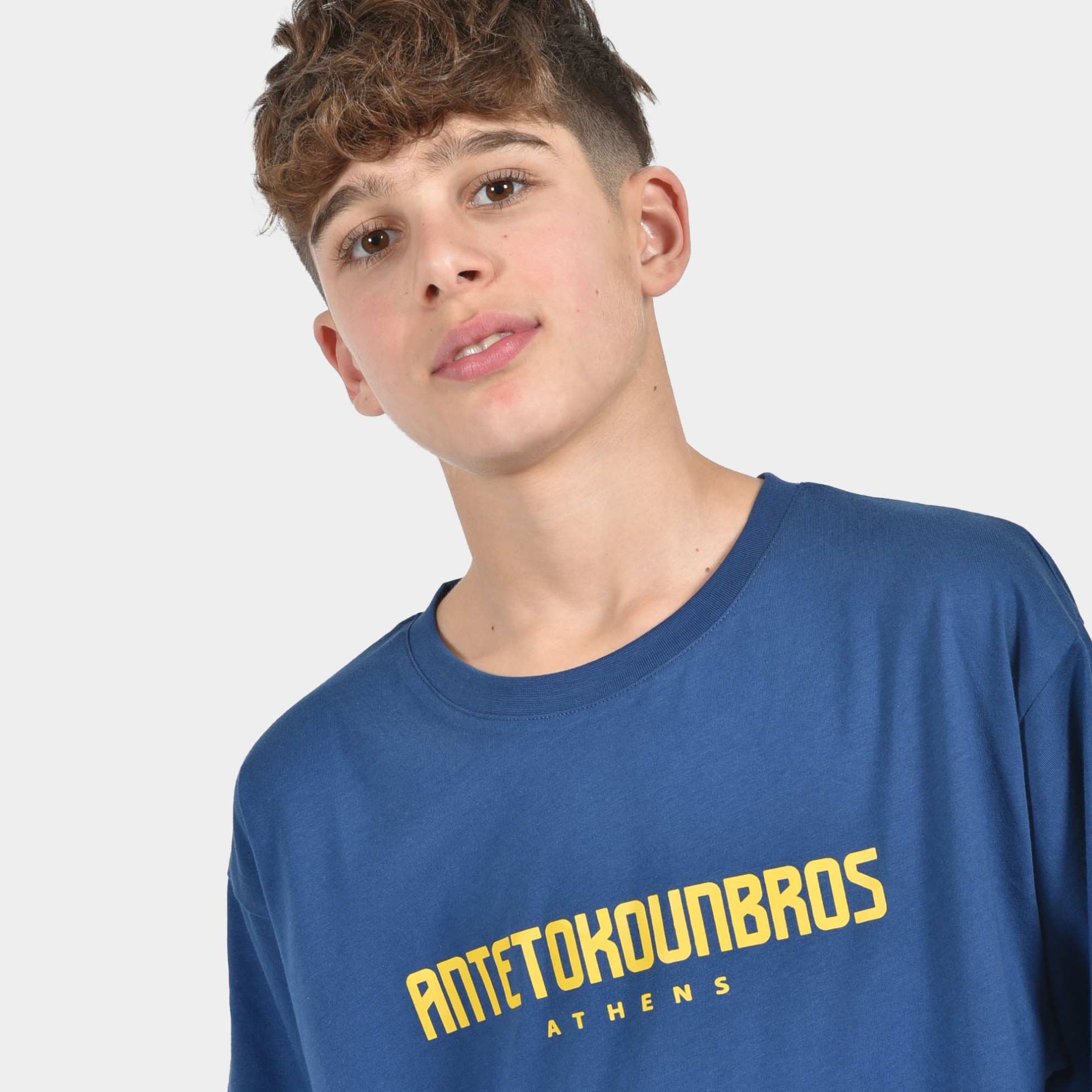ANTETOKOUNBROS Kids' T-shirt Athens Logo Blue Detail