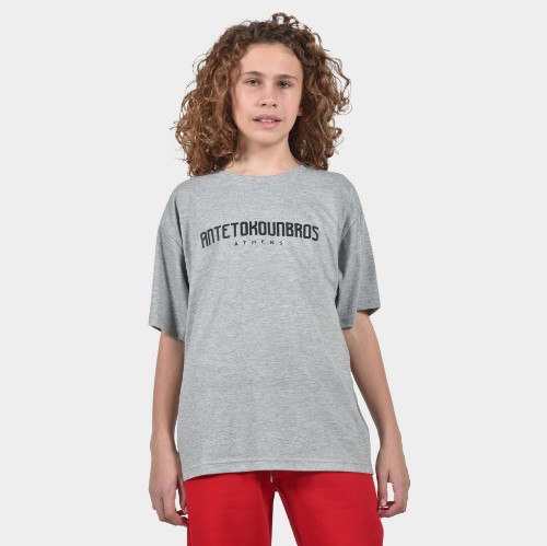 ANTETOKOUNBROS Kids' T-shirt Athens Logo Grey Front