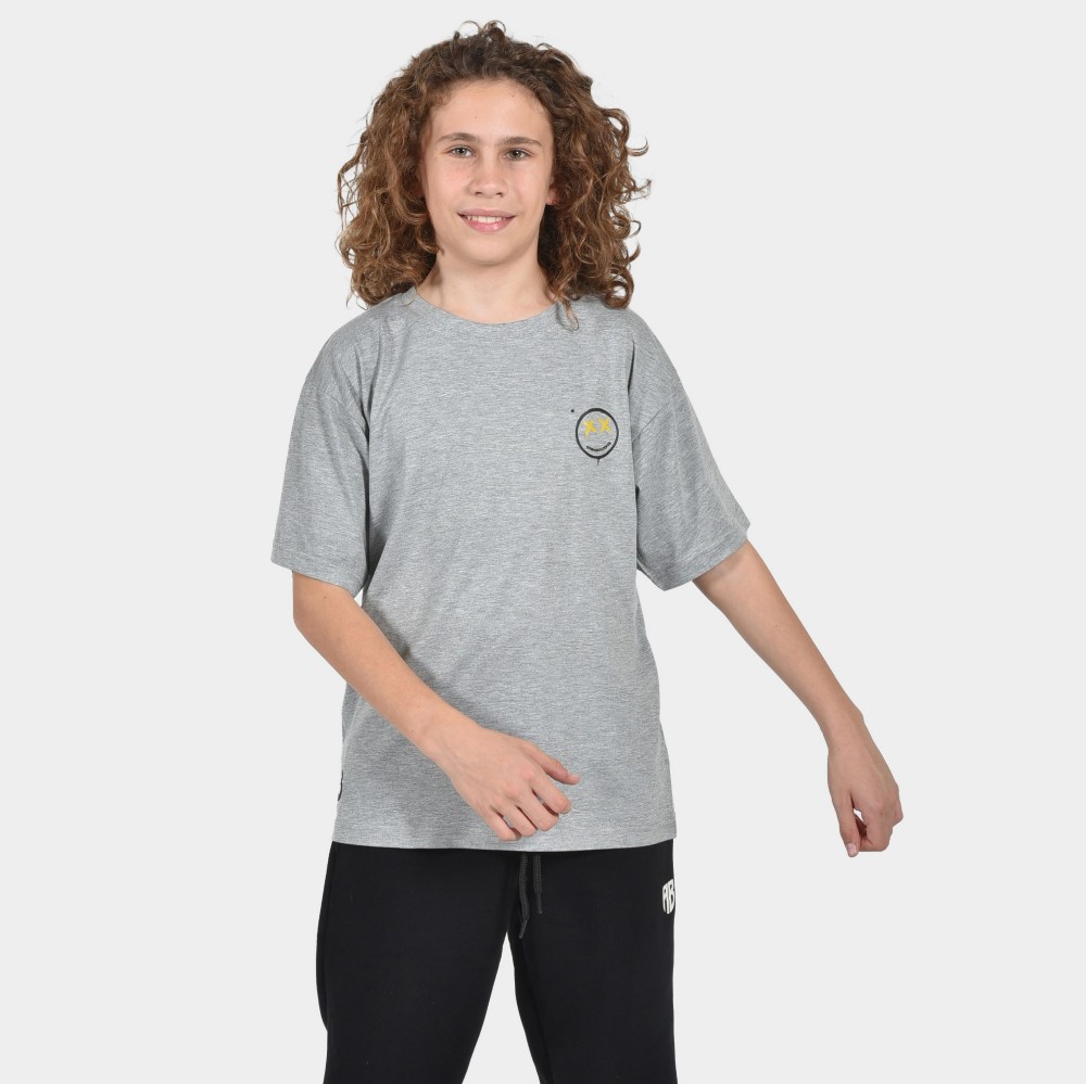 	ANTETOKOUNBROS Kids' T-shirt Smiley Grey Front 2