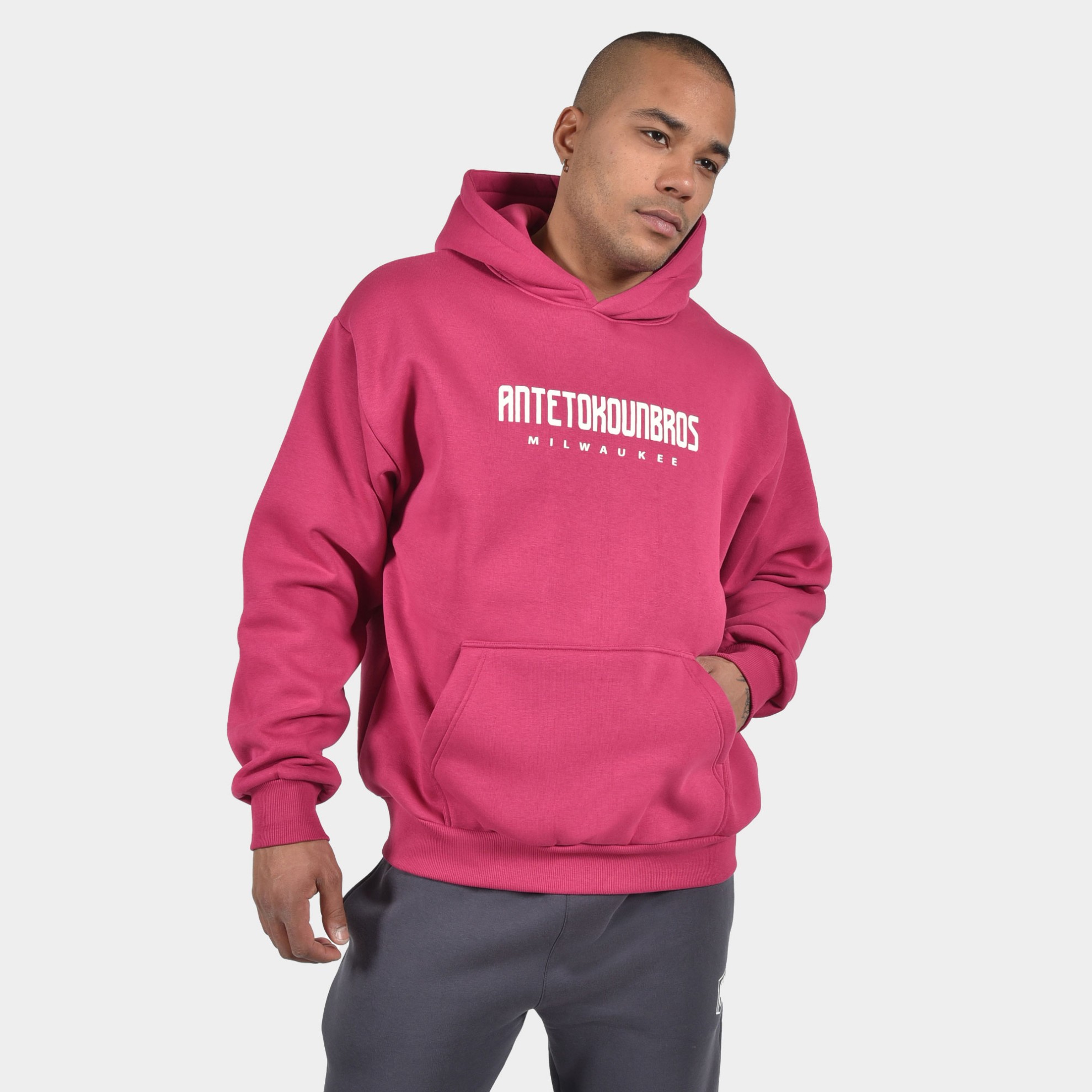 ANTETOKOUNBROS Unisex Hoodie Feelfall Milwaukee Fuchsia Front
