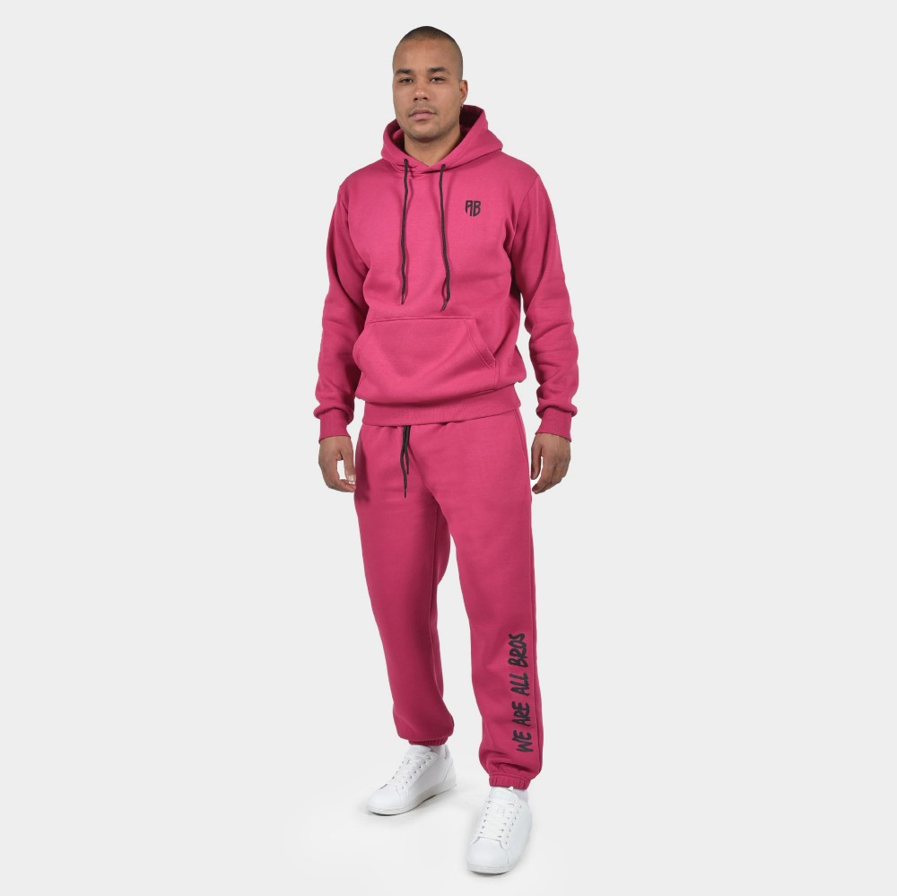 ANTETOKOUNBROS Unisex Sweatpants We are all Bros Fuchsia Marios Model Front