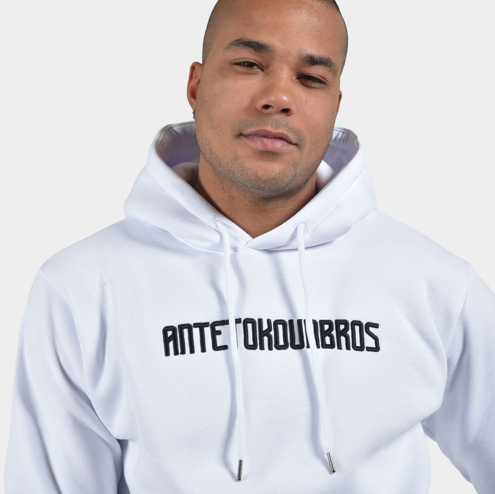 ANTETOKOUNBROS Men's Hoodie Baseline White Detail