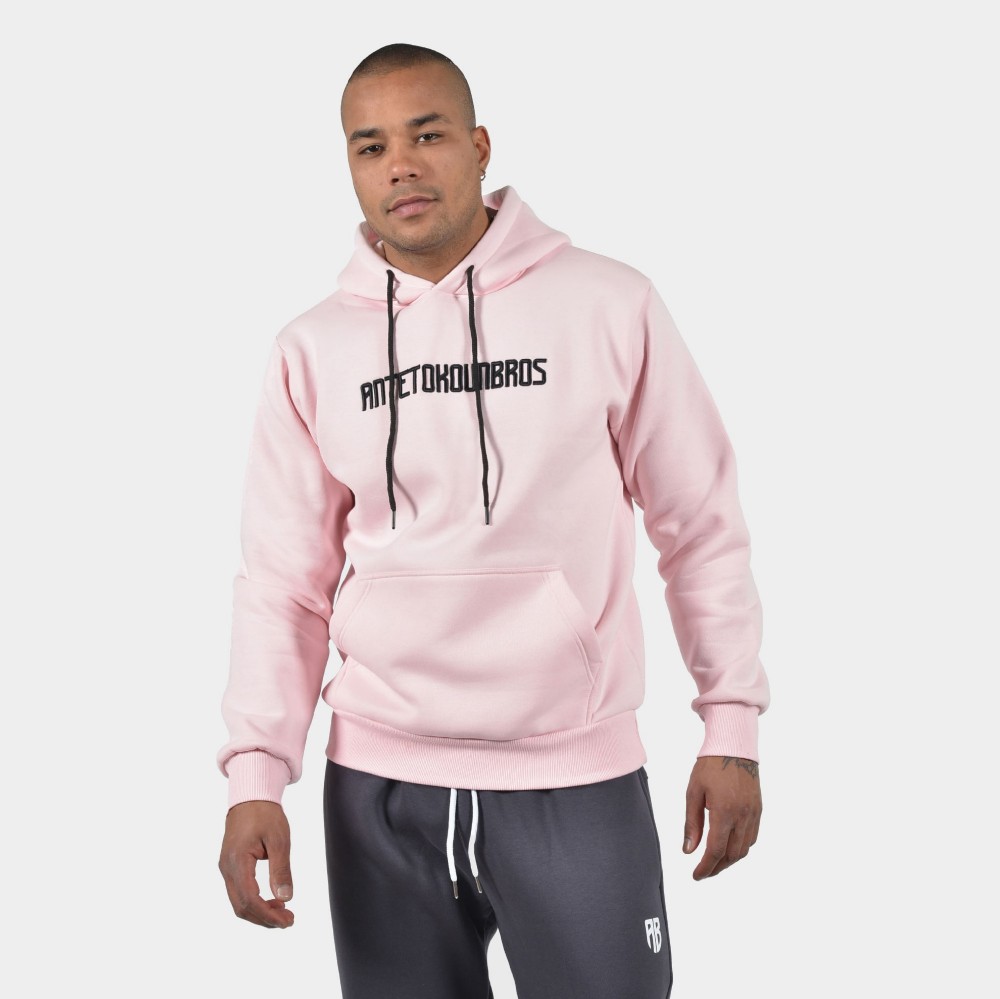 ANTETOKOUNBROS Men's Hoodie Baseline Pink Front