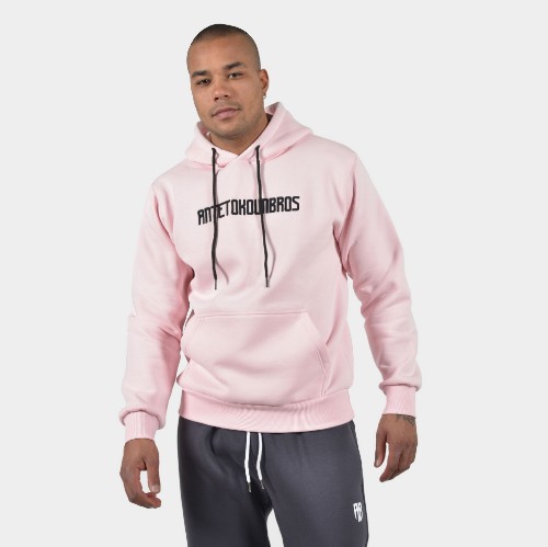 ANTETOKOUNBROS Men's Hoodie Baseline Pink Front thumb