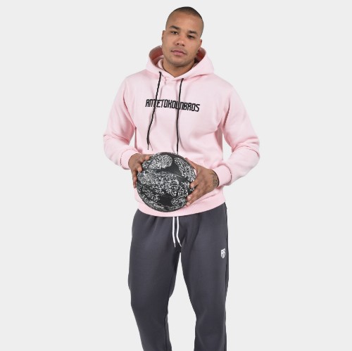 ANTETOKOUNBROS Men's Hoodie Baseline Pink Front with Ball thumb