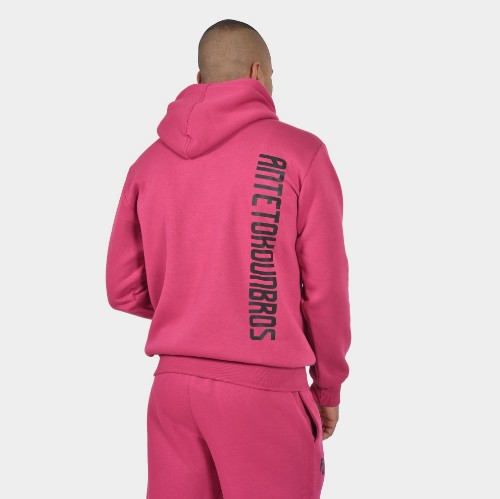 ANTETOKOUNBROS Men's Hoodie Colormaniac Vertical Fuchsia Back