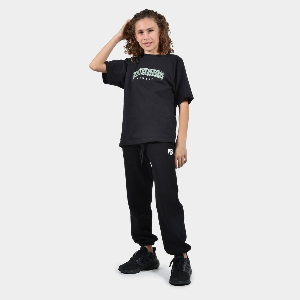 ANTETOKOUNBROS Kids' Sweatpants Varsity Black Model Front 1