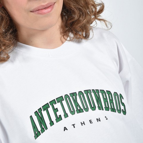 ANTETOKOUNBROS Kids' T-shirt Athens Varsity White Detail2 thumb