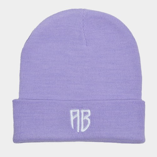 ANTETOKOUNBROS Beanie Logo AB Polylana Lavender Front Flat