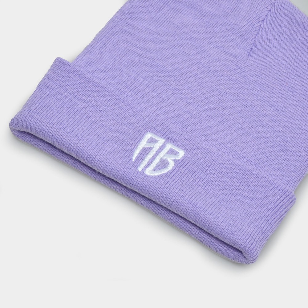 ANTETOKOUNBROS Beanie Logo AB Polylana Lavender Front  Detail