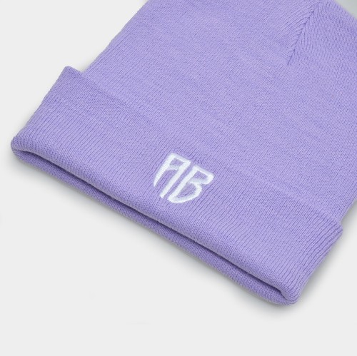 ANTETOKOUNBROS Beanie Logo AB Polylana Lavender Front  Detail thumb