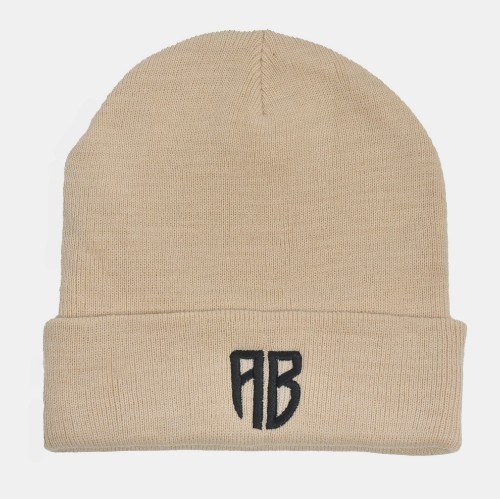 ANTETOKOUNBROS Beanie Logo AB Polylana Beige Front Flat