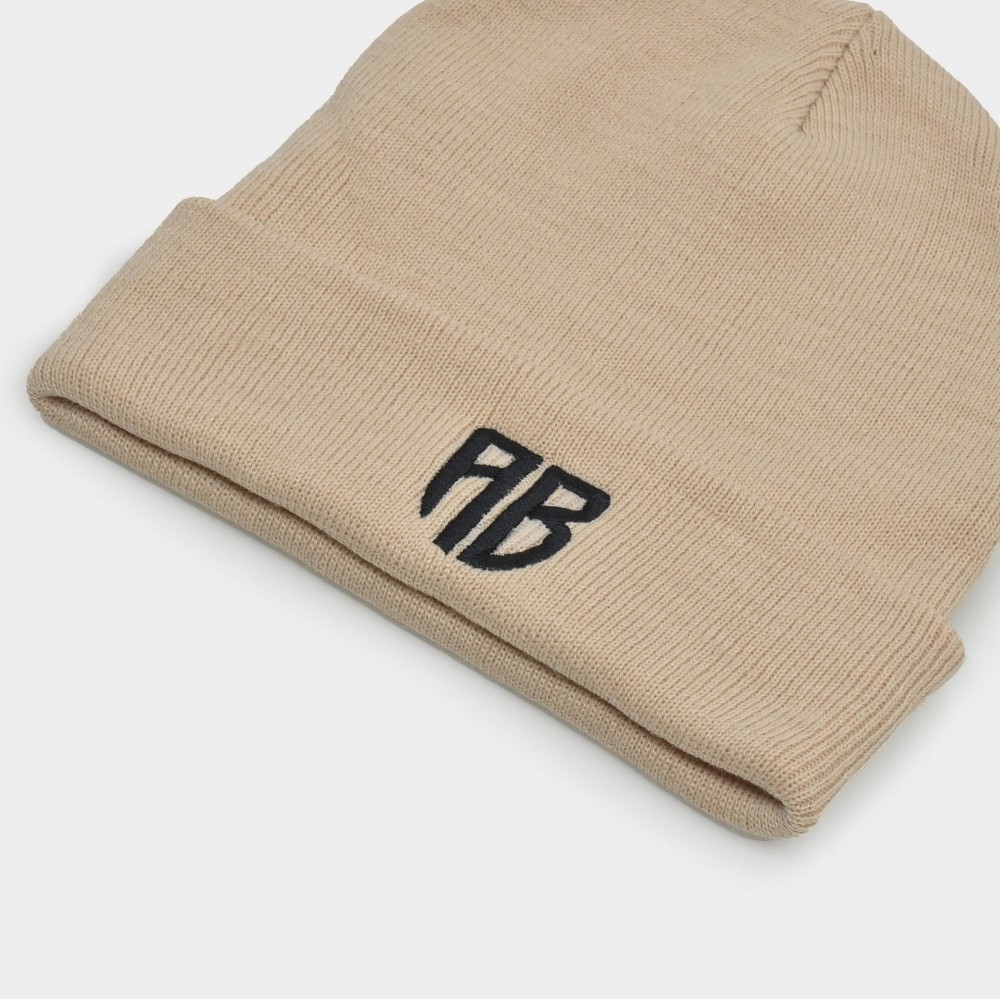 ANTETOKOUNBROS Beanie Logo AB Polylana Beige Front Detail