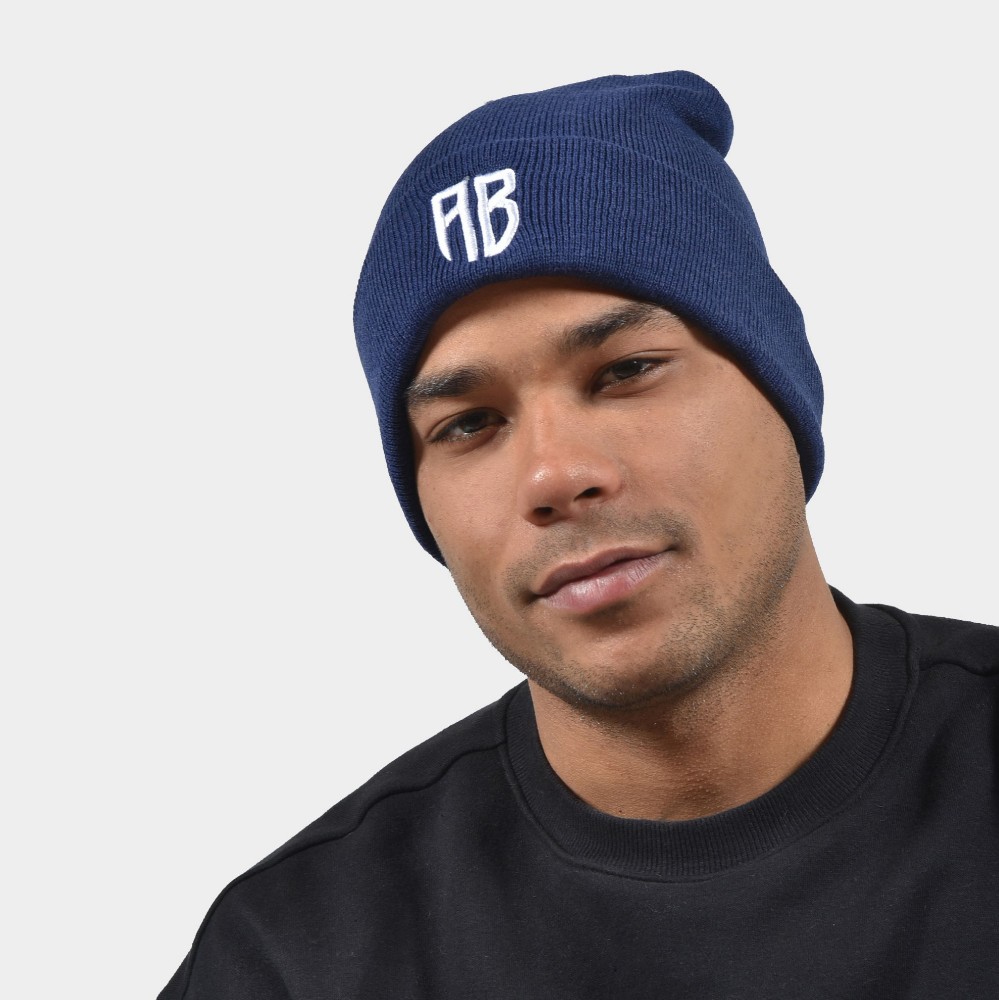 ANTETOKOUNBROS Beanie Logo AB Polylana Blue Front Model