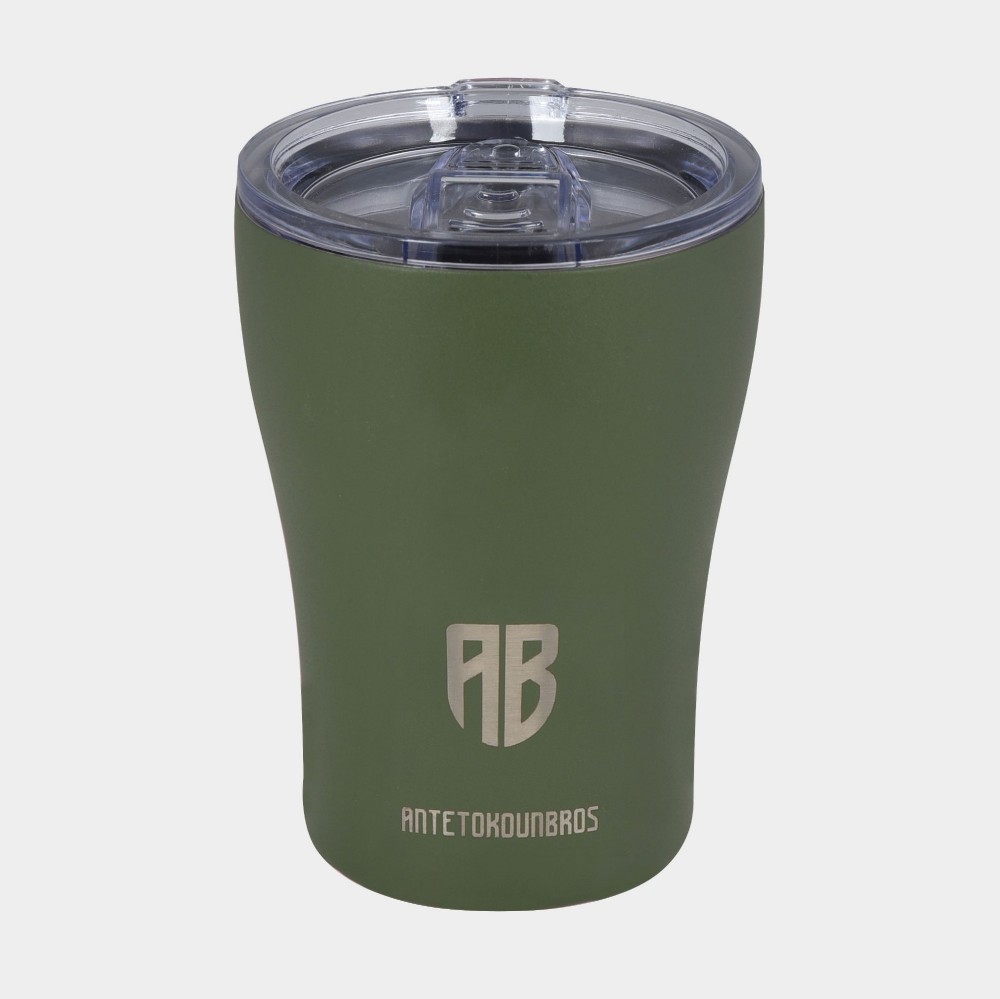 ANTETOKOUNBROS Insulated Coffee Mug 350ml Olive Green Front 