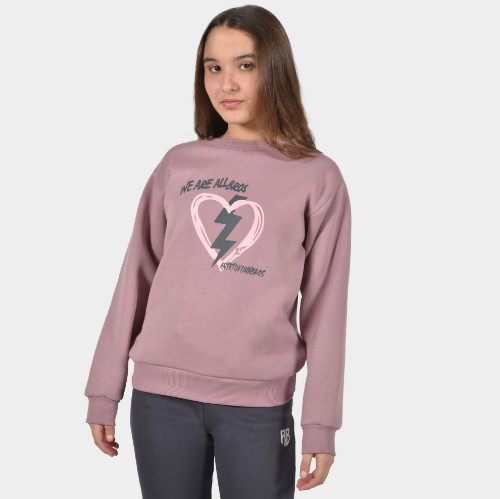 Kids' Sweatshirt Heart Dusty Rose Front | Antetokounbros 