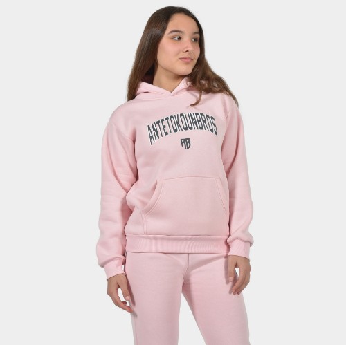 Kids' Hoodie Varsity Pink Front 1 | Antetokounbros  thumb