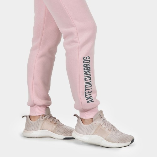 Kids' Sweatpants Varsity Pink Detail | ANTETOKOUNBROS thumb