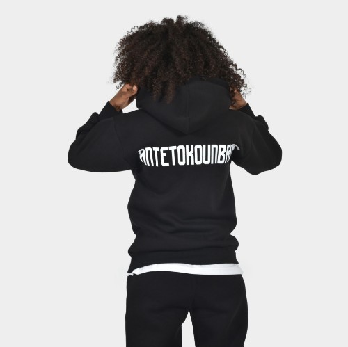 Women's Oversized Hoodie Logo Black Back | Antetokounbros  thumb